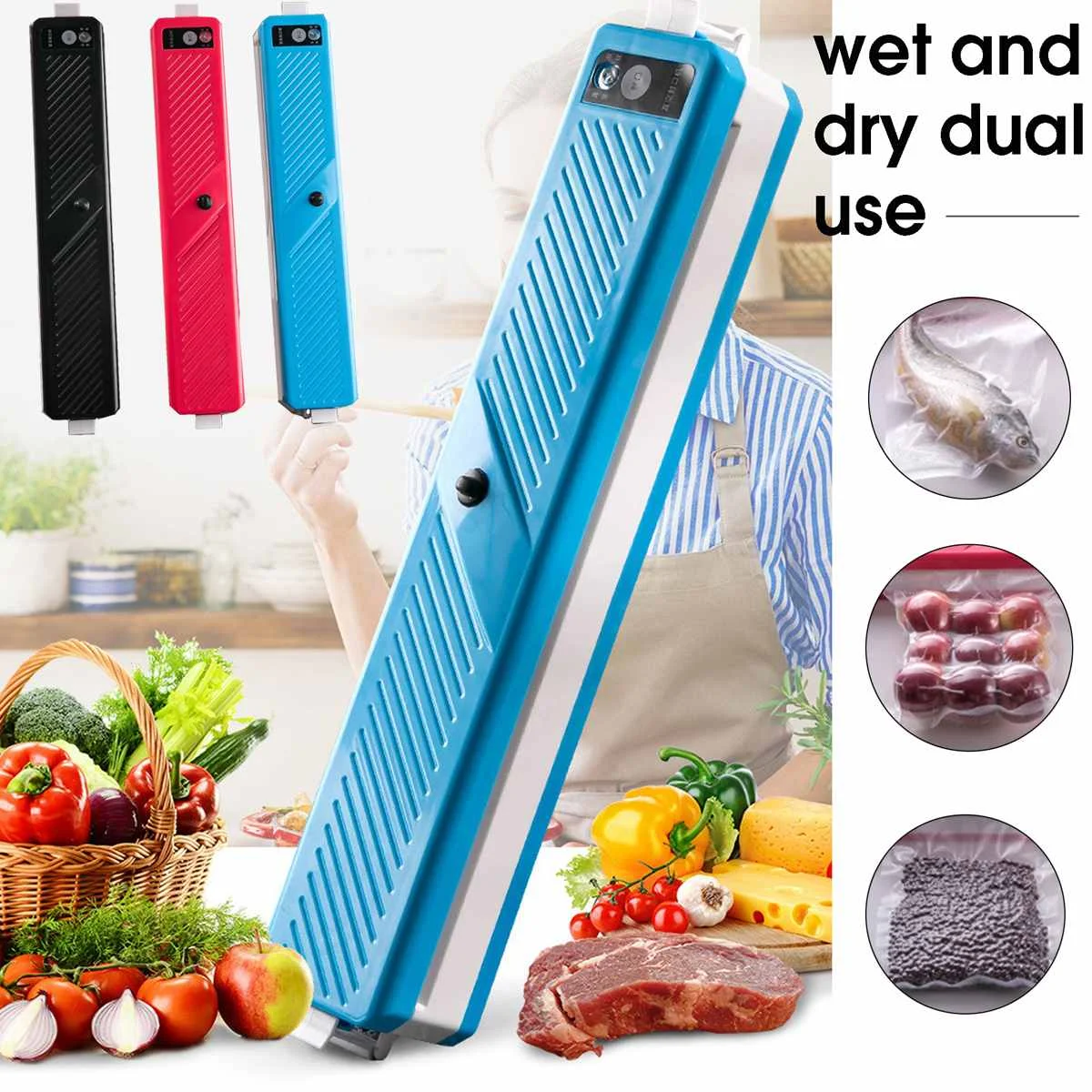 

Automatic Vacuum Sealer Saver Food Packing Machine with Power Adapter 220V 110V Electric Vacuum Packer Sealer Food for Kitchen