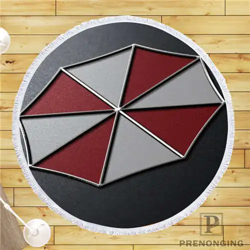 

Custom DIY Customized Microfiber Fabric resident_evil_umbrella_ Round Beach Blanket Towel Printed on Demand 150cm #19-01-28-97