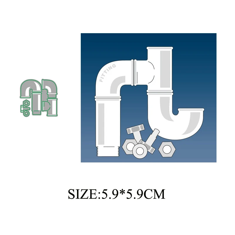 

Pipes 2019 NEW Metal Cutting Dies Scrapbooking for Card Making Photo Album DIY Embossing Cuts Lucky Goddess Craft