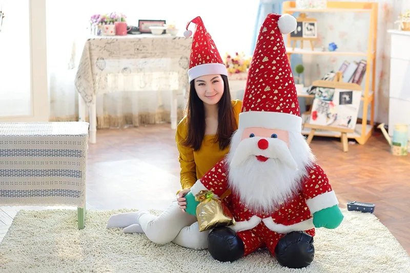 Огромный плюшевый Санта Клаус игрушка Большой Прекрасный Red Hat Санта Клаус кукла подарок около 140 см