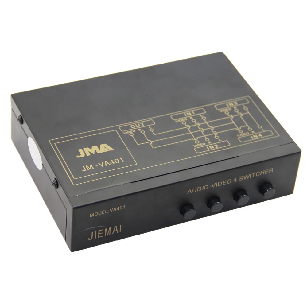 ЯМА VA-401 Видео-Аудио 4IN 1OUT AV Switcher 4x3RCA В 1x3RCA OUT |