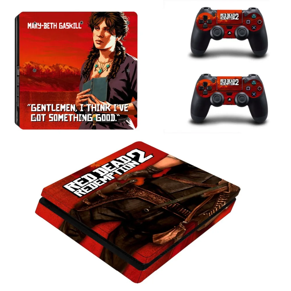 PS4 Slim skin Red Dead Redemption 2 наклейки для Play station 4 дизайн консоли и крышки контроллера