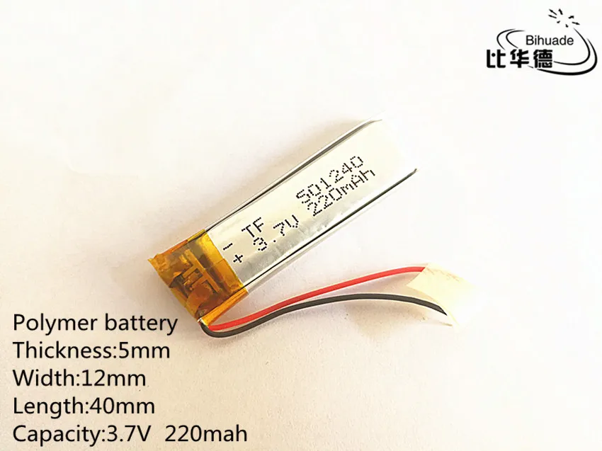 10 шт 3 7 V 220mAh 501240 литий полимерный LiPo аккумуляторная батарея для Mp3 MP4 GPS PSP|battery for
