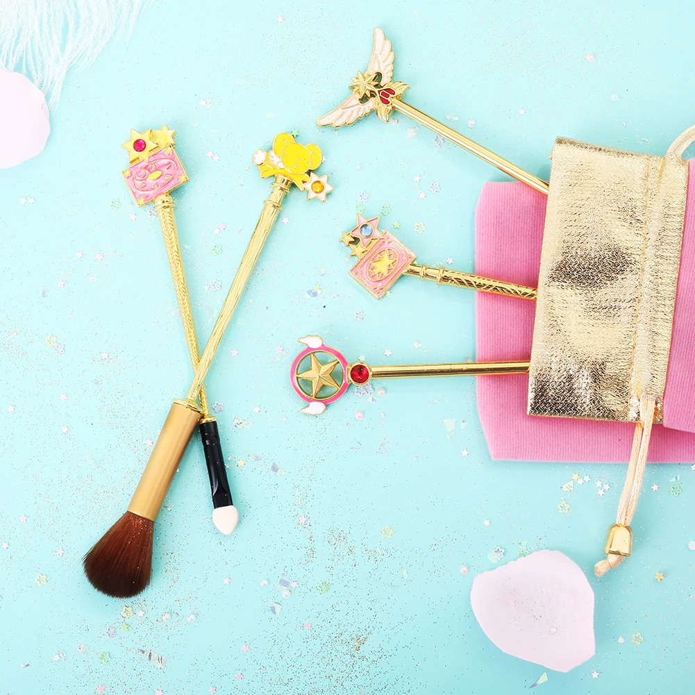

BBL 5 Piece Cartoon Makeup Brush Sailor Moon Reals Wands Card Captor Sakura Highlighter Powder Face Eyes Brush Pro Professional