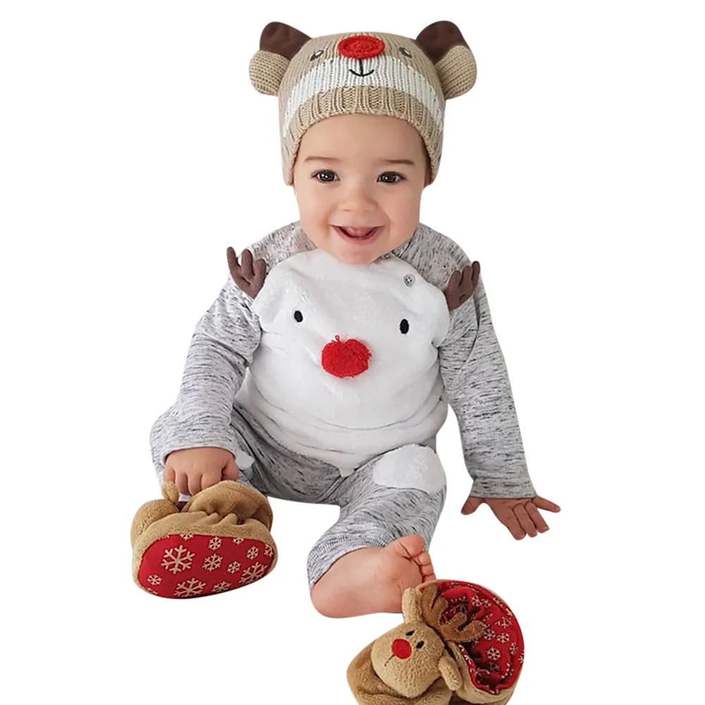 

Autumn Newborn Baby boys clothes Christmas Cartoon Deer T shirt Pants Warm Clothes Outfits kids clothes disfraz papa noel bebe