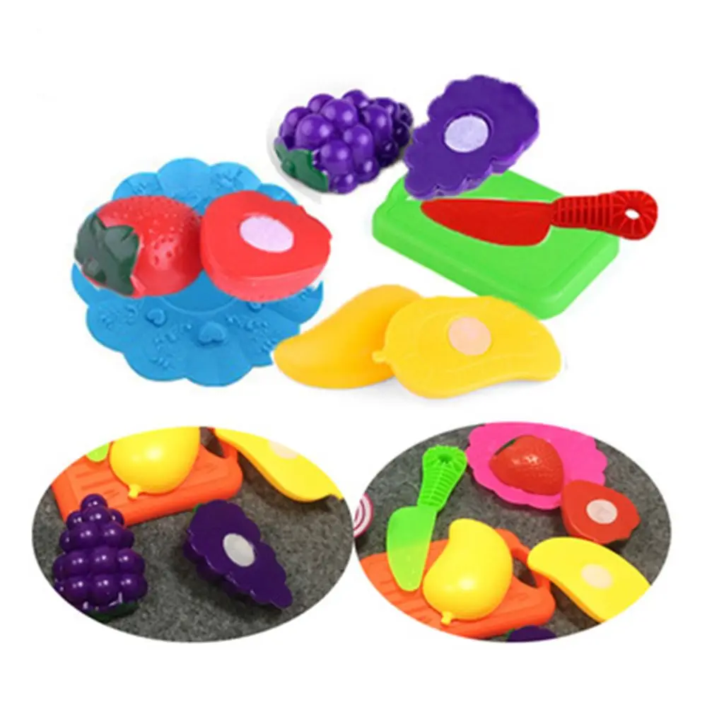 New 6Pcs/Set Cute Plastic Vegetable Fruit Toys Suitable for Kids DIY