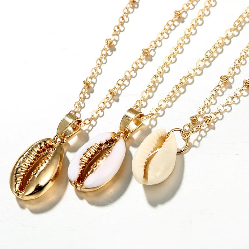 

Bohemian Three-Layer Shell Necklace Cowrie Shell Choker Necklaces Seashell Memory Jewelry Women Birthday Gift Fashion Present