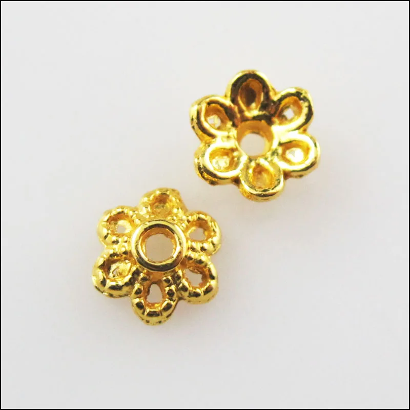 

Fashion 80Pcs Gold Plated Tiny Flower End Bead Caps Connectors 6mm