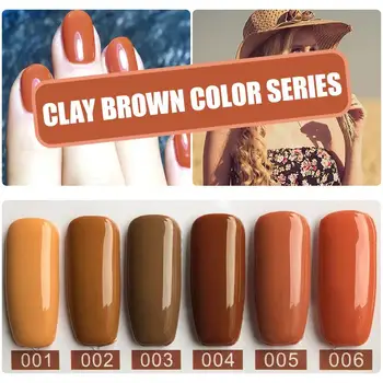 

MIZHSE Brown Color Gel Lacquer Set 7ML UV Gel Nail Polish Matt Top Coat Nail Gel Esmaltes Permanentes Hybrid Nail Painting Gel
