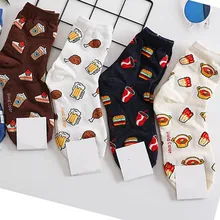 Японские Харадзюку торт Гамбург печенье носки милые забавные граффити еда кавайные носки женские креативные художественные носки