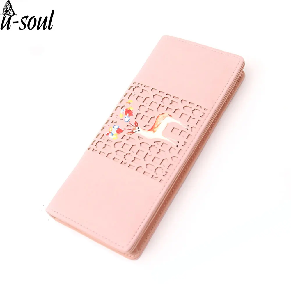 

Female Wallet High Quality Sika Deer Purse Animal Women Wallets Card Holder Money Bag Female Clutches A2244