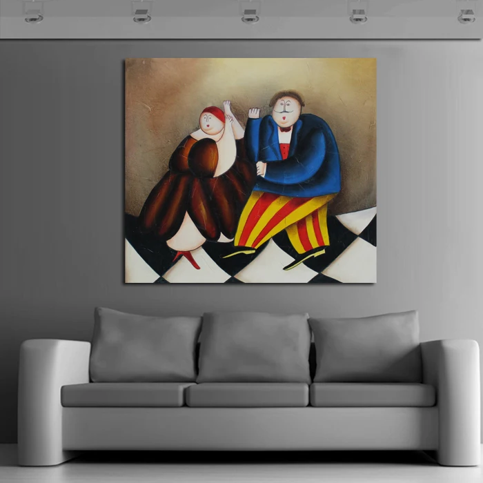 

New Design Handpainted Decorative Art Oil Paintings on Canvas Art Pictures Lovely Lovers Wall Stickers for Home Decor