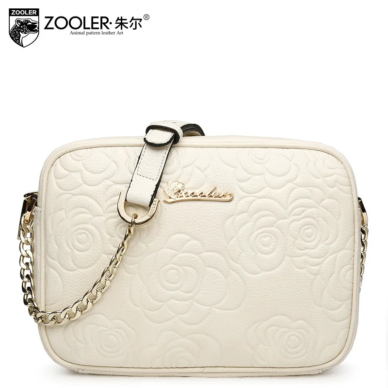 

ZOOLER Women Vintage Floral Small Genuine Leather Bag Ladies Retro Casual Embossing Flower Chain Messenger Shoulder Bags Bolsas
