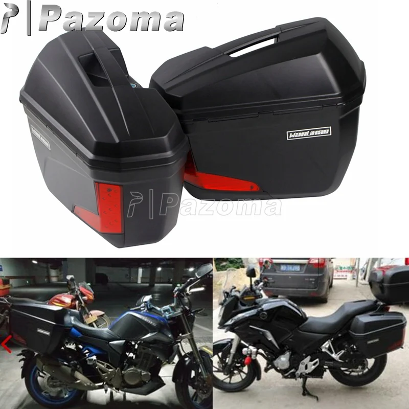 1 пара универсальные мотоциклетные 20л боковые Чехлы Panniers Tail Top Box багажный грузовой ящик w/светодиодный светильник для BMW Honda Kawasaki Suzuki