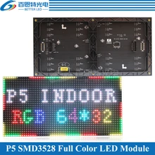 Módulo interno do painel da tela do diodo emissor de luz p5 320*160mm 64*32pixels 1/16 da varredura smd3528 rgb 3in1 smd cor completa p5 conduziu o módulo do painel de exibição
