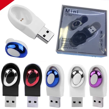 

50PCS/Lot Mini Wireless Bluetooth 4.1 Hidden Earphone in-ear earpiece Magnet with USB Charger Handsfree with Mic Free Shipping