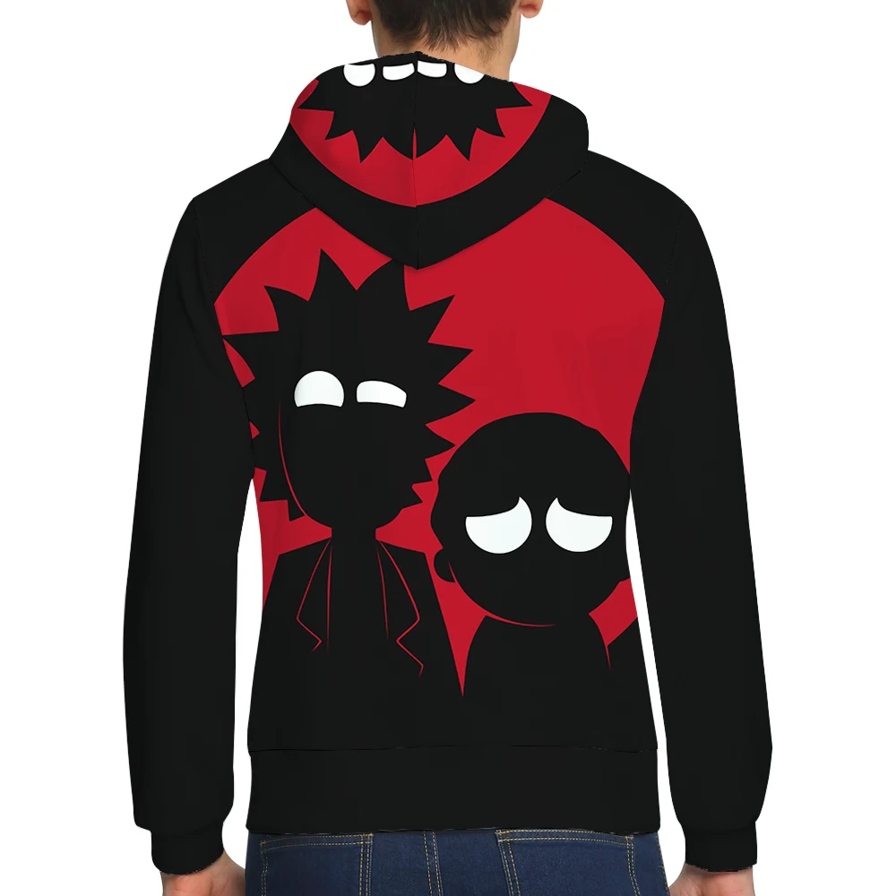 KYKU Rick And Morty Hoodies Black Clothing  Sweat shirt  Sweatshirts Male Hoodie 3d hoodies Men Hip Hop Anime Casual New