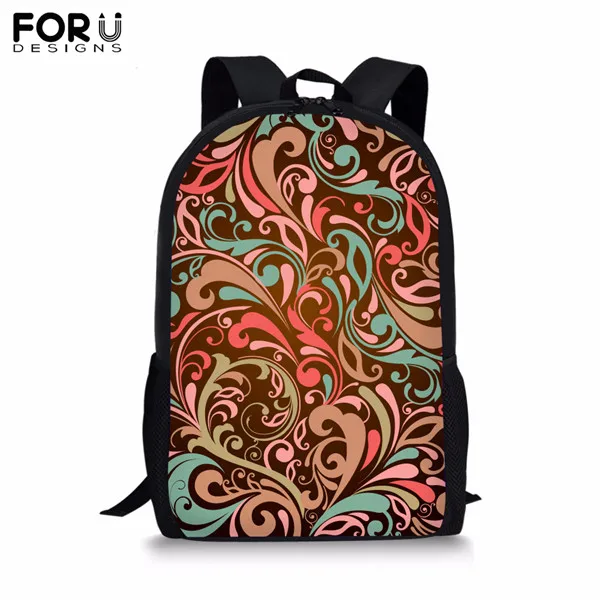 CDYH0558C FORUDESIGNS Персонализированное изображение рюкзак для подростков мальчиков и девочек 16 дюймов Цветок школьная сумка Детская студенческий Рюкзак Mochila - Цвет: CDYH0558C