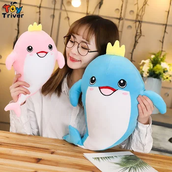 

Dolphin Ocean Marine Plush Toy Triver Stuffed Animals Doll Cushion Pillow Baby Kids Girl Children Birthday Gift Home Decorations