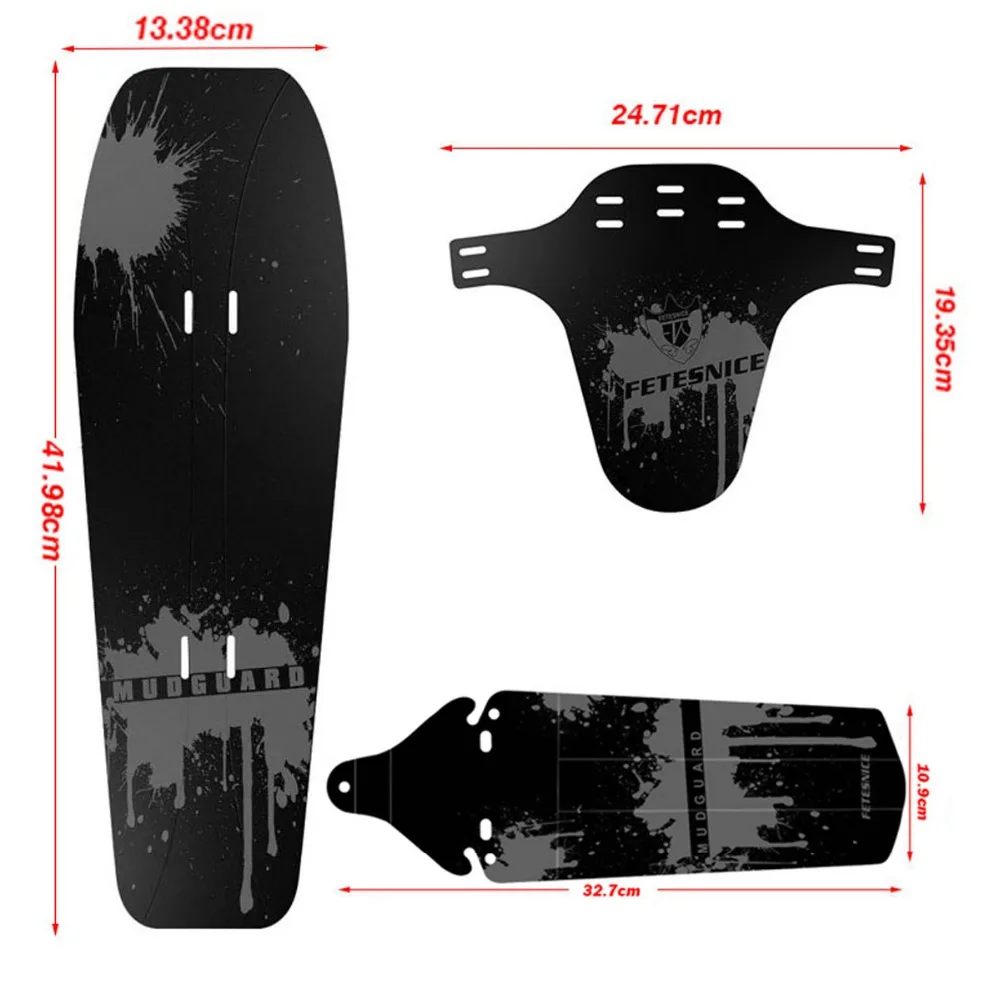Bicycle Fender Bicycle Mudguard Set 3 Pieces Cycling Accessory for MTB Road Bike