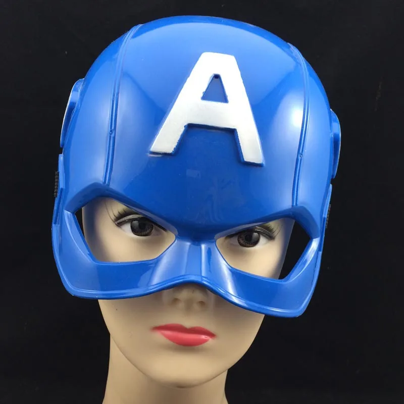 Blue PVC Superhero Captain America Mask Halloween Movies Helmet Cosplay Party Gifts Fancy GC-009 VIPLINK 300PC/LOT | Дом и сад