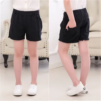 Baby Teenager Shorts Summer Denim Shorts For Girls White Pink Teens Girl Short Jeans 3 4 5 6 7 8 9 10 12 15 Years Old Kids 5