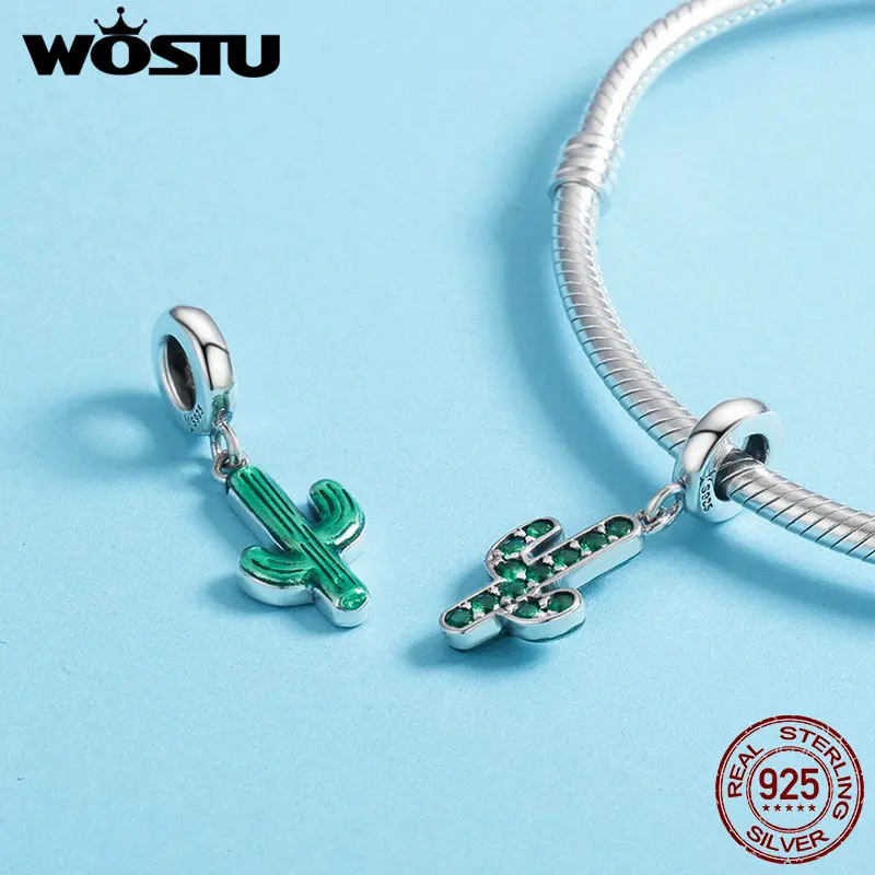 Женский серебряный кулон в виде кактуса из серебра 100% пробы|pendant charms|silver cactuscharm