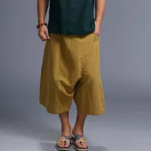 Модные летние льняные пляжные шорты для мужчин, повседневные Хип-хоп Широкие пляжные шорты