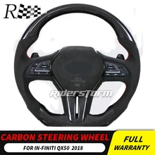 Карбоновый руль для Infiniti QX50 Q50L из углеродного волокна, руль для замены Кнопка включения/выключения подушка безопасности для весло переключения передач