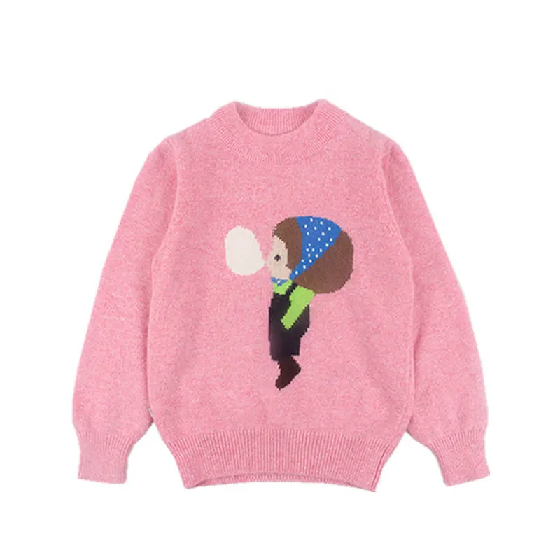 

Girls Pullover Children's Cashmere Sweater Thickening Base Children's Knitted Sweater