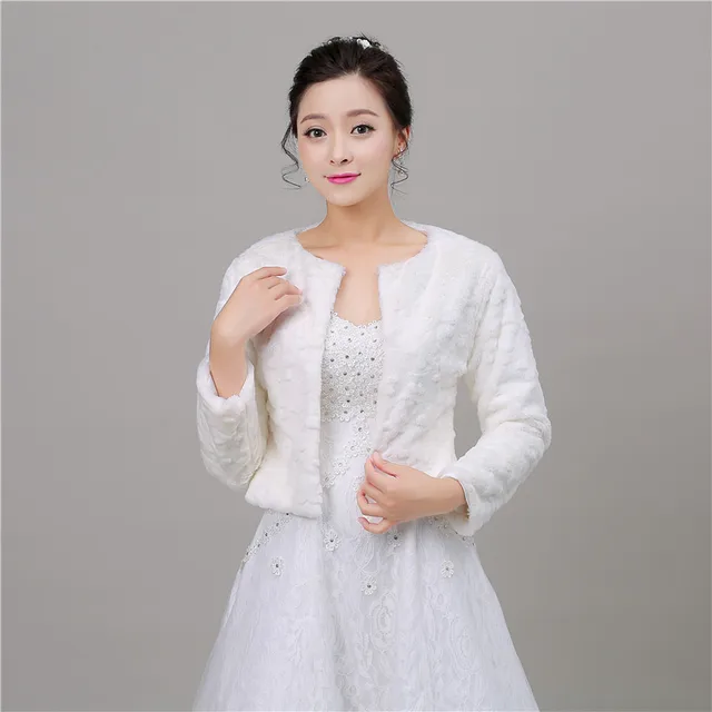 Reviews  Elegant New Faux Fur Stoles Wedding Wrap Bolero Bridal Accessories Cape Cloak  Jacket Women   Shoulder is 42cm