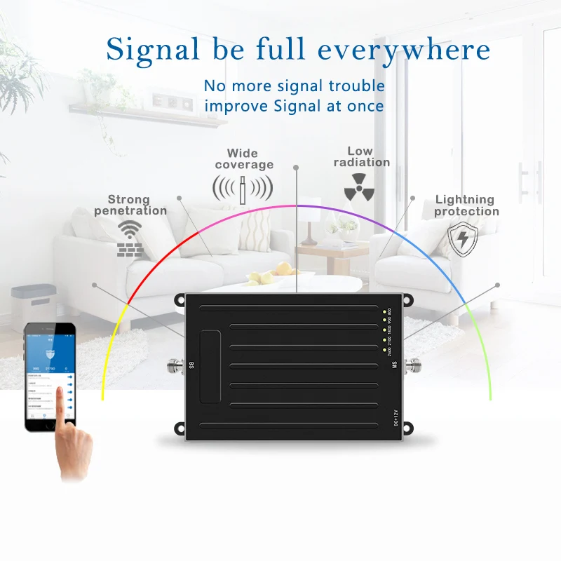 Lintratek 5 полосный усилитель сигнала 800 900 1800 2100 2600 МГц для 2g 3g 4g lte Усилитель gsm umts AGC