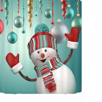 

Merry Christmas Bathroom set Snowman Santa Father Bell Elk Pattern Waterproof Shower Curtain Toilet Cover Mat Non Slip Rug