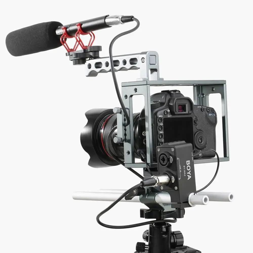 

By-Ma2 Dual-Channel Record Audio Mixer Xlr Jack 6.5Mm To 3.5Mm Wireless Microphone System For Dslr Camera Canon Nikon Sony