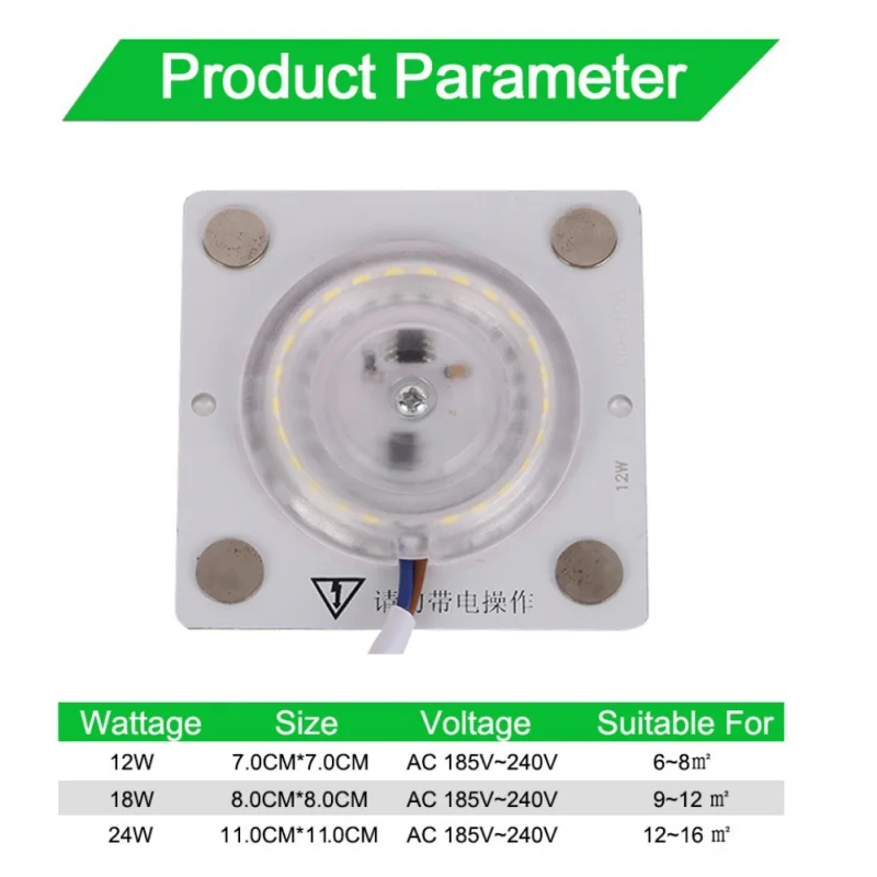 220 В ультра тонкий яркий источник света светодио дный модуль 12/18/24 Вт для потолочный светильник заменить аксессуар плиты магнитные лампа