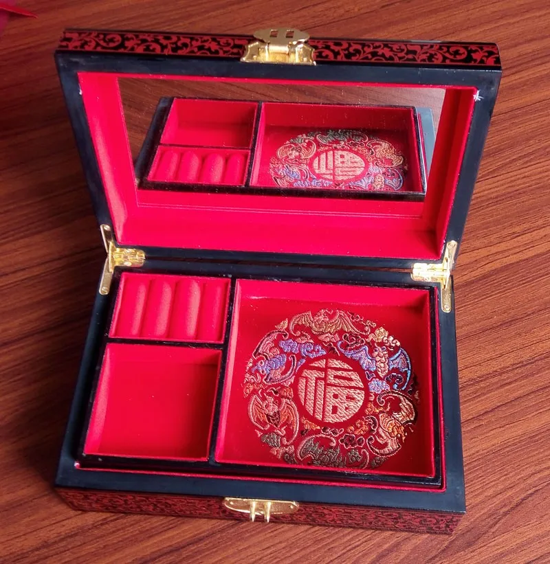 Китайский Pingyao ручной светильник кисти лаковые Китай лаковые ювелирные изделия коробка или чехол туалетный чехол деревянные ремесла свадебный Декор