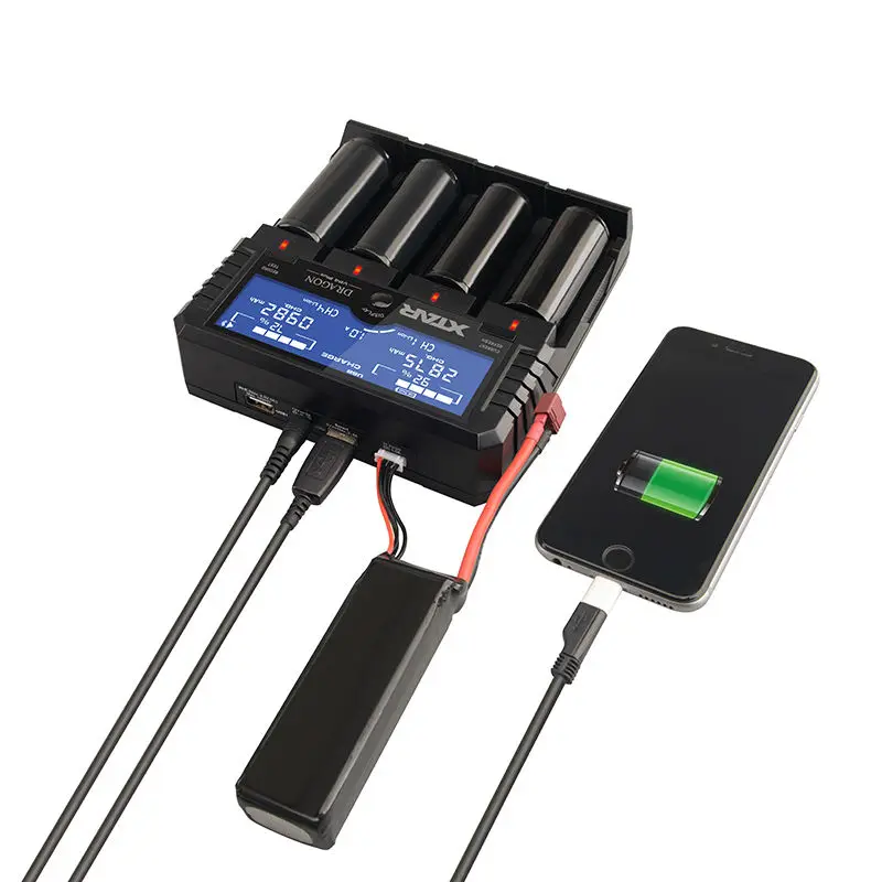 Adaptador de Carregador de Carro Carregador de Bateria Inteligente de Carregamento Carregador de 18650 Xtar Dragão Vp4 Plus Conjunto Bolsa Sondas Rápido - Image 2