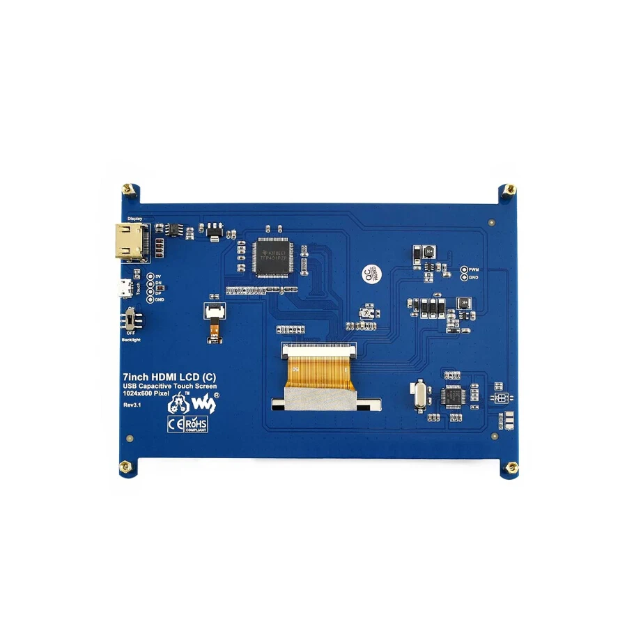 ShenzhenMaker Store 7 ''дисплей, 7 дюймов HDMI lcd(C), 1024*600 емкостный сенсорный экран, HDMI монитор, поддержка Windows 10/8. 1/8/7