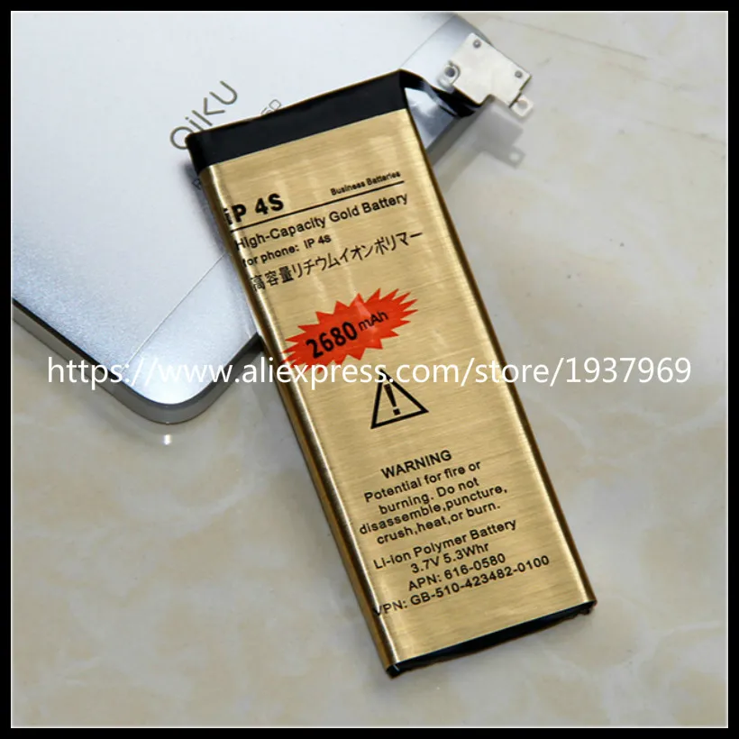 

For bateria iphone 4s battery iphone 4s Zero-cycle High Capacity Golden Battery for iPhone 4s Battery