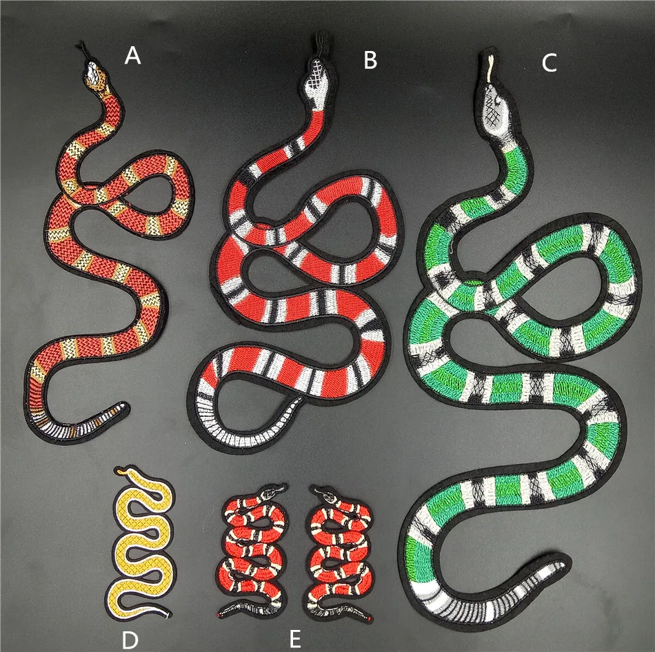 Menjahit Realistis Besar Bordir Patch Mini Ular Ular Combo Hewan