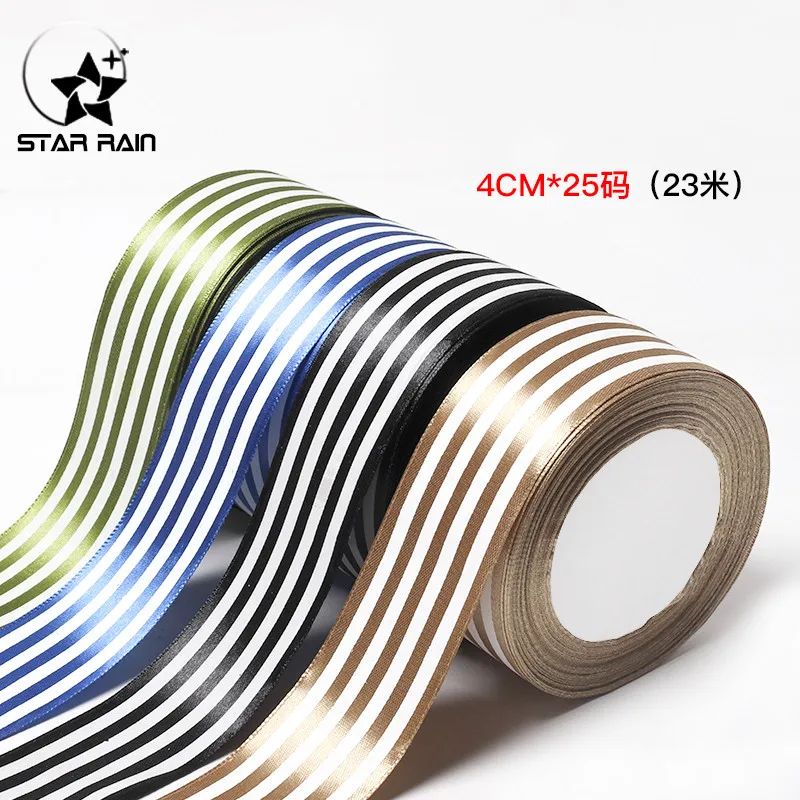 

4cm stripped ribbons streamers for flower gift wrapping packaging DIY sewing curtain craft decoration trim ribbon party supplies