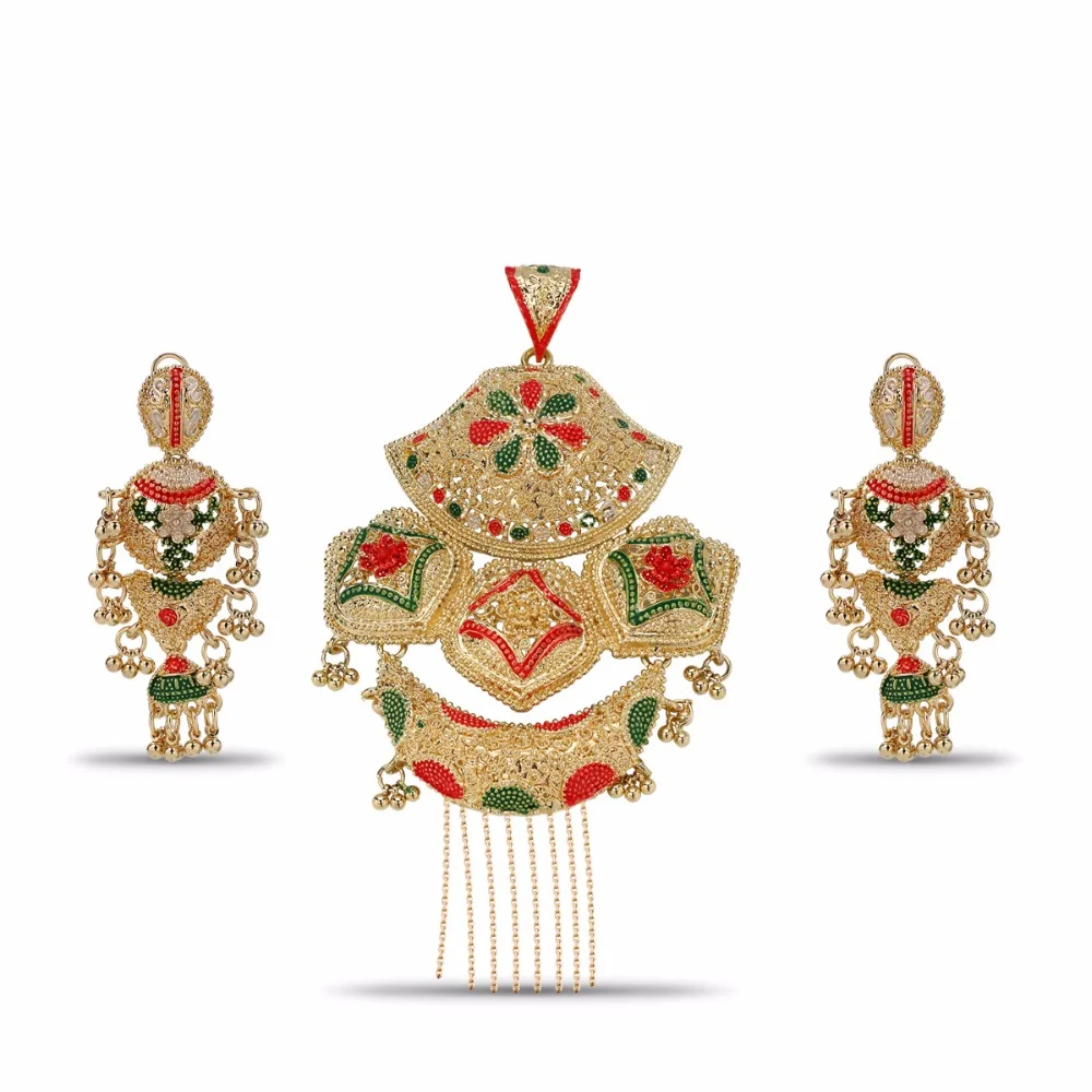 

African Small Jewelry Sets Women Jewelry Necklace Earring Best Quality Costume Bridal High Quality Fashion Jewery Set Gold Color