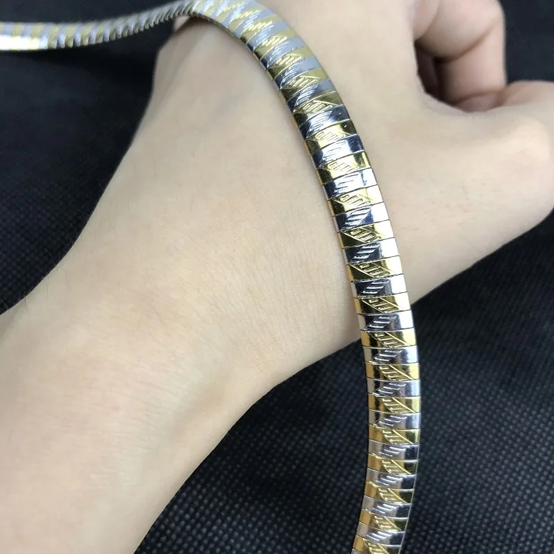 Snake Necklace Metal Choker Necklace Women Jewelry Fashion Collar Necklace Stainless Steel Chokers Torques Snake Chain 4-8MM