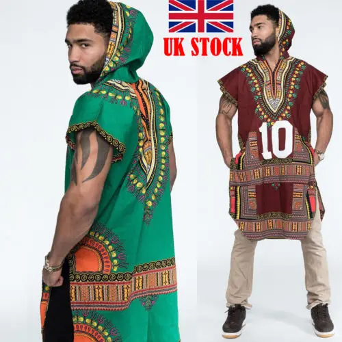 

Mens Hipster Hip Hop African Dashiki Hoodies Cool Hooded Loose Elongated longline Sweatshirt Men Short Sleeve Hoody