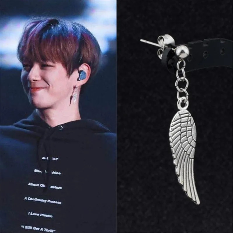 KPOP DNA корейские модные ювелирные изделия Bangtan Boys альбом JIMIN angel Wings серьги-гвоздики