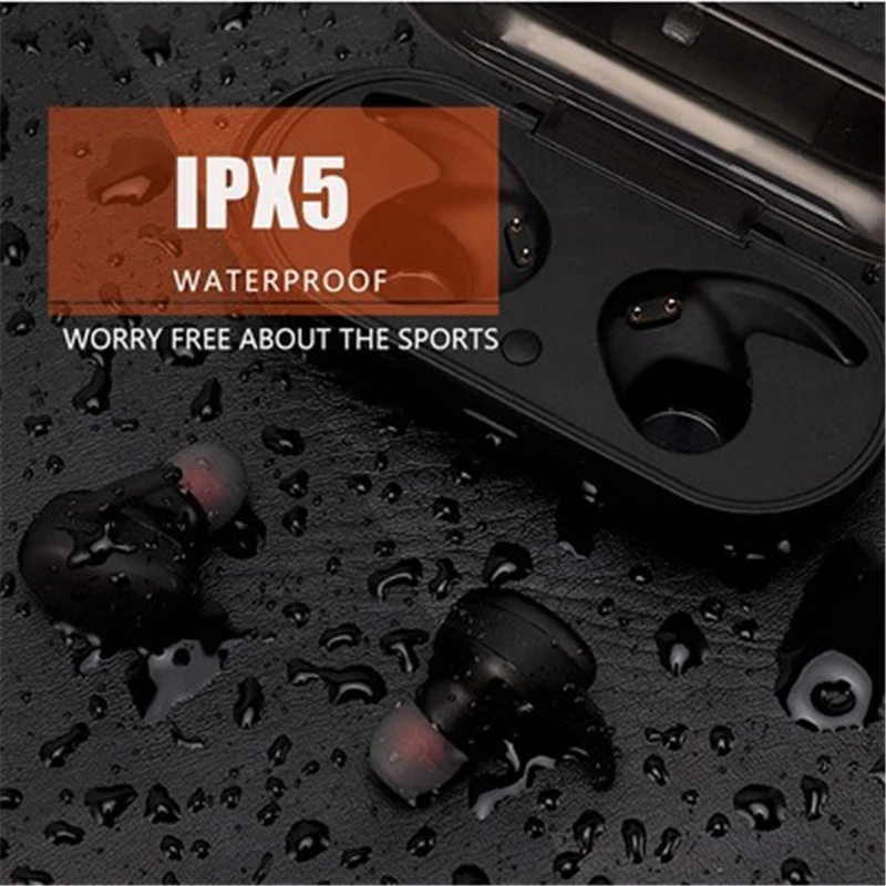Водонепроницаемые спортивные беспроводные наушники TWS IPX5 Bluetooth V5.0