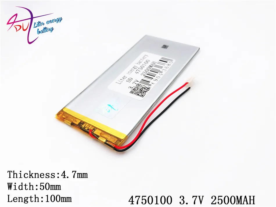 Литиевая батарея 4750100 3,7 V 2500 mAh 4550100 (полимер литий-ионный аккумулятор) литий-ионный аккумулятор для DIY Mp3 MP4 MP5 gps E-Book