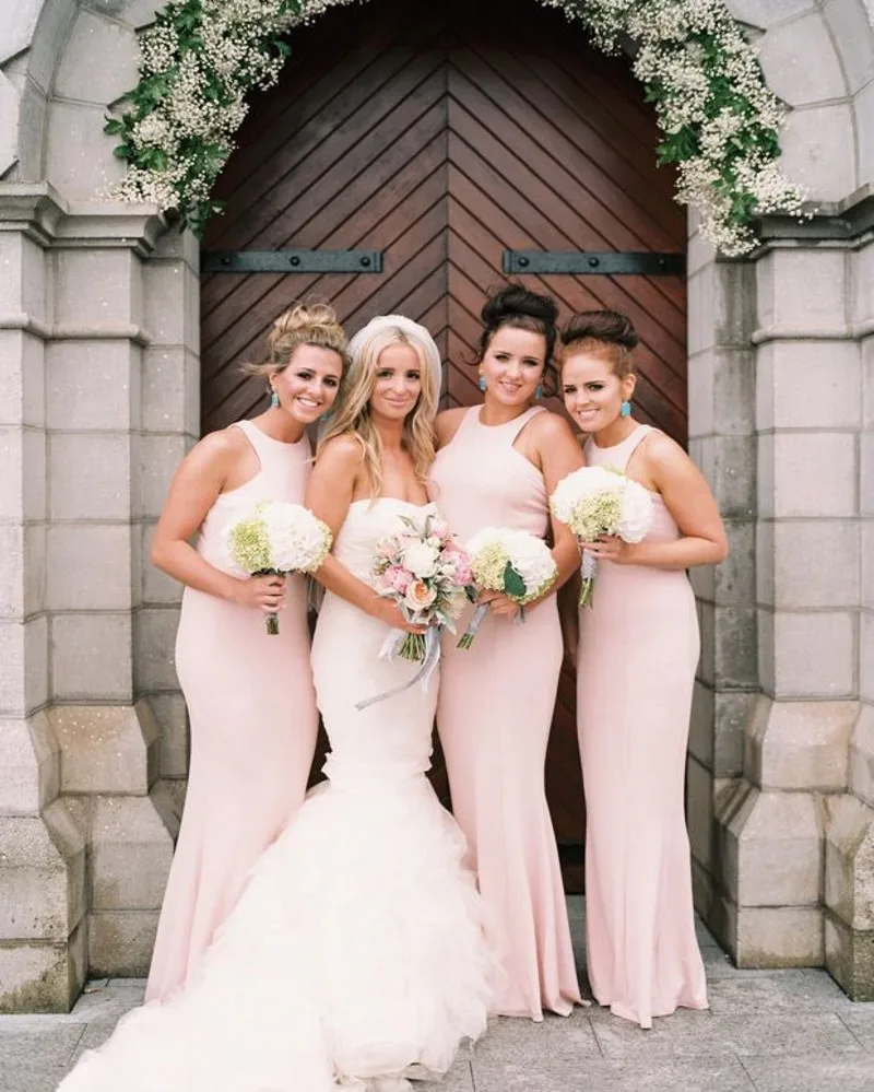 Wedding Summer Bridesmaid Dresses popular 2016 summer bridesmaid dresses buy cheap spring light pink mermaid dress sheath women long chiffon custom cheapest