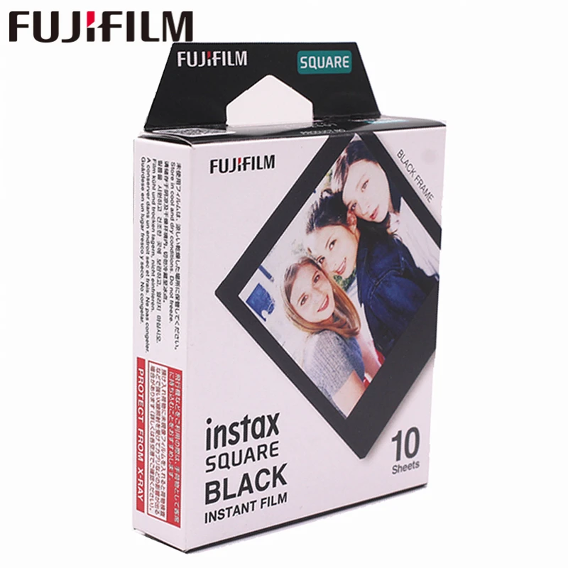 Подлинная Fujifilm Instax 10 Лист квадратная черная рамка пленка фотобумага для Instax квадратный SQ10 Гибридный поделиться SP-3 SQ камера