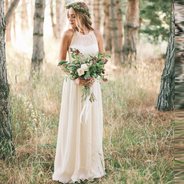 vestidos de novia chiffon simple wedding dresses 2017 country style